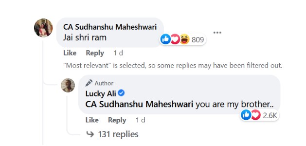 Lucky Ali Comment