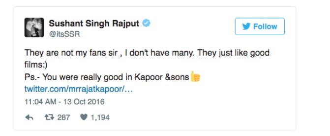 Sushant Singh Rajput tweet